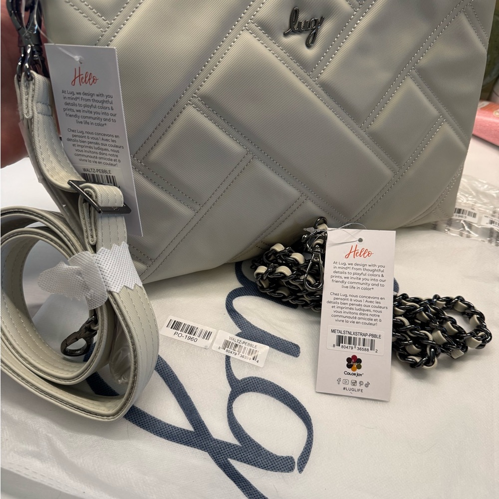 NWT Lug Waltz Quilted Crossbody Bag - Pebble Gray
